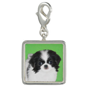 Japanese Chin Puppy Painting - Original Dog Art Charm