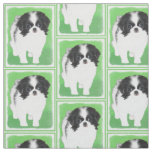 Japanese Chin Puppy Painting - Original Dog Art Fabric