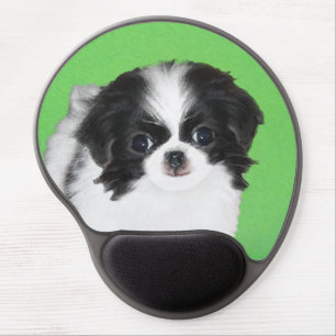 Japanese Chin Puppy Painting - Original Dog Art Gel Mouse Pad