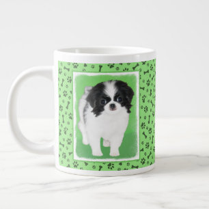 Japanese Chin Puppy Painting - Original Dog Art Giant Coffee Mug