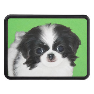 Japanese Chin Puppy Painting - Original Dog Art Hitch Cover
