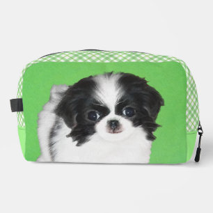 Japanese Chin Puppy Painting Original Pet Dog Art Dopp Kit