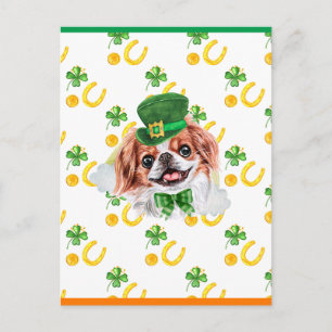 Japanese Chin Shamrock St. Patricks Day Holiday Postcard