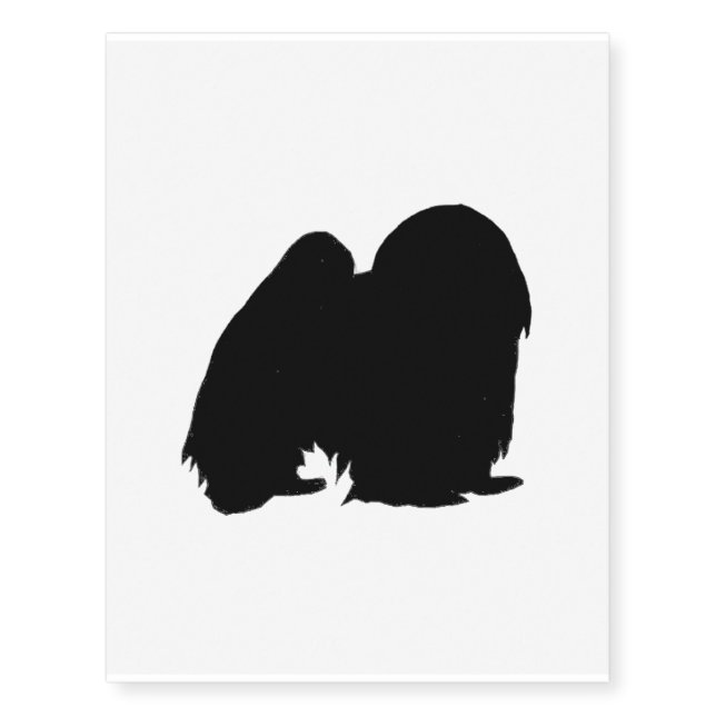 Japanese Chin silo black Temporary Tattoos (Front)