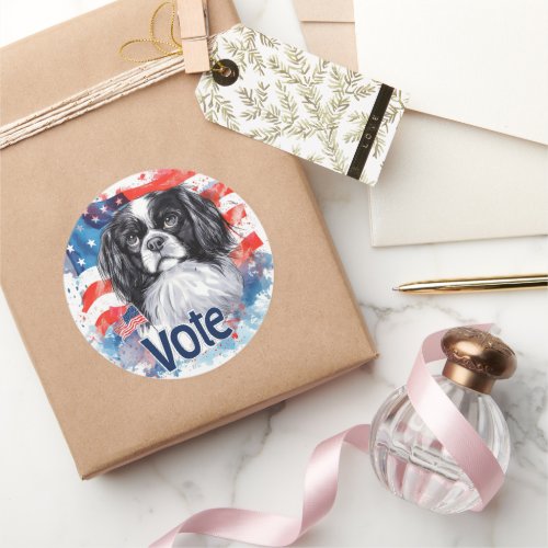 Japanese Chin US Elections Vote for a Change Classic Round Sticker