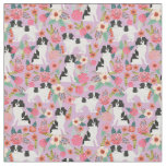 japanese chin vintage florals purple fabric