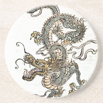 Japanese/chinese Dragon - Sandstone Coaster by LilithDeAnu at Zazzle