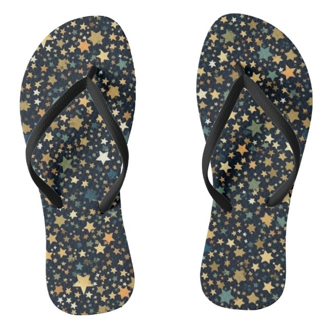 Japanese Chiyogami Star Pattern Flip Flops (Footbed)