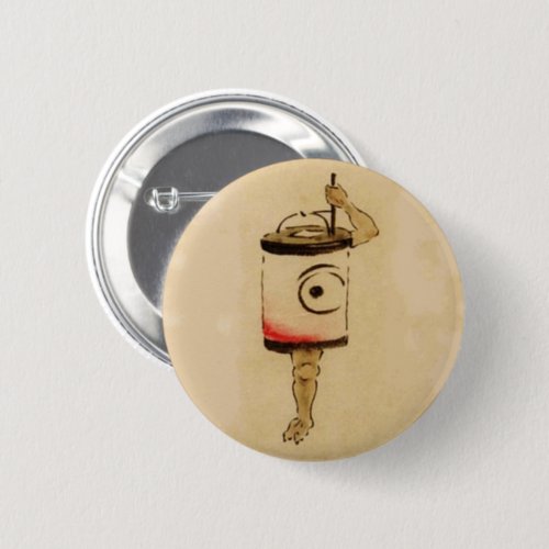 Japanese Chochin_obake Paper Lantern Ghost Pinback Button