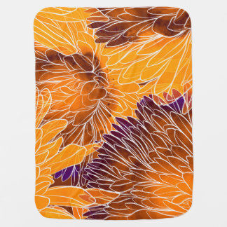 Japanese Chrysanthemum: Watercolor Seamless Patter Baby Blanket