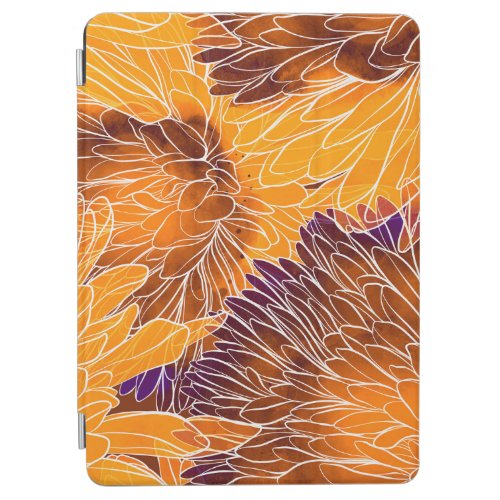 Japanese Chrysanthemum Watercolor Seamless Patter iPad Air Cover