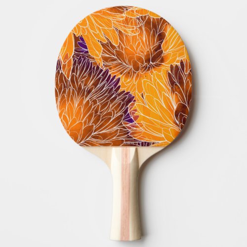 Japanese Chrysanthemum Watercolor Seamless Patter Ping Pong Paddle