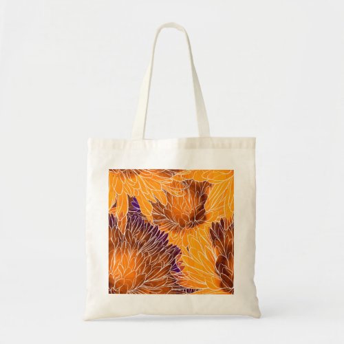Japanese Chrysanthemum Watercolor Seamless Patter Tote Bag