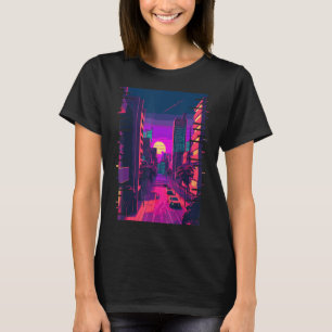 Japanese City Indie Aesthetic Glitch 80s 90s Vapor T-Shirt