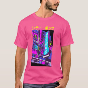 Japanese City Pop 70s 80s Vaporwave City Tokyo Aes T-Shirt