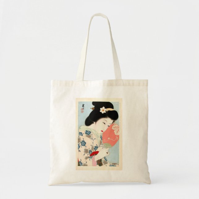 Japanese Classic Geisha Lady Art Tote Bag (Front)