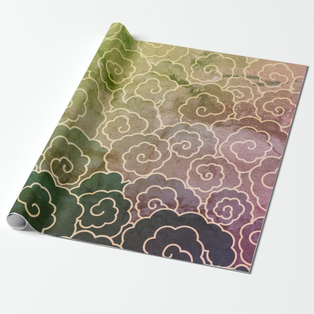 JAPANESE CLOUD PATTERN Wrapping Paper (Unrolled)