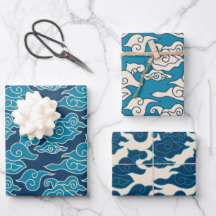 Japanese Cloud Pattern Wrapping Paper Sheets