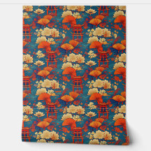 Japanese clouds and flowers