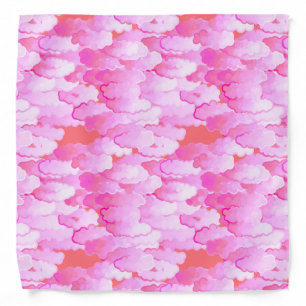 Japanese Clouds, Dawn, Orchid Pink and Coral Bandana