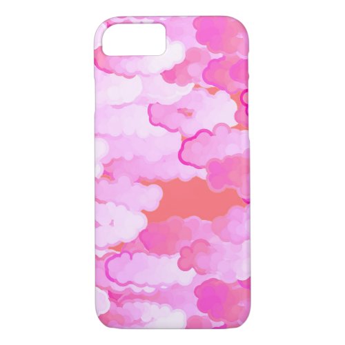 Japanese Clouds Dawn Orchid Pink and Coral iPhone 87 Case