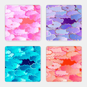 Japanese Clouds, Dawn, Sunset, Twilight, Night Coaster Set