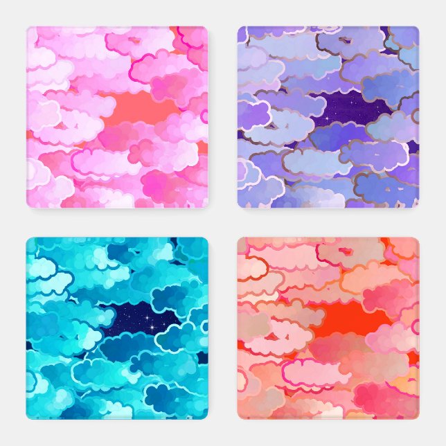 Japanese Clouds, Dawn, Sunset, Twilight, Night Coaster Set (Set)