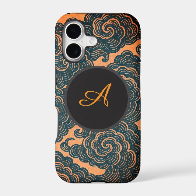 JAPANESE CLOUDS IPHONE CASE CUSTOM INITIAL (Back)