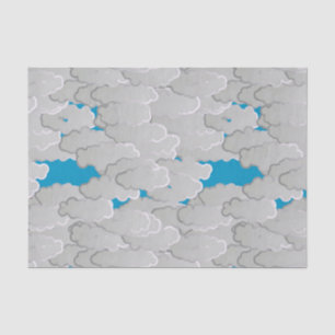 Japanese Clouds, Summer Day, White and Sky Blue Tissue Paper