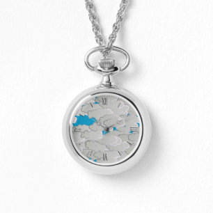 Japanese Clouds, Summer Day, White and Sky Blue Watch
