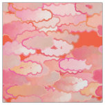 Japanese Clouds, Sunset, Coral, Fuchsia, Pink Fabric