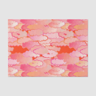 Japanese Clouds, Sunset, Coral, Fuchsia, Pink Tissue Paper
