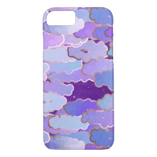 Japanese Clouds Twilight Violet and Deep Purple iPhone 87 Case