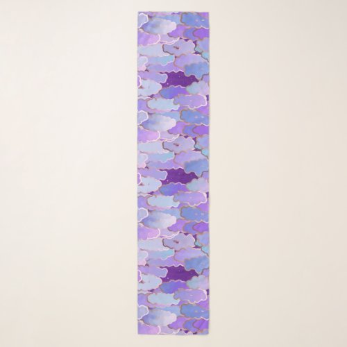 Japanese Clouds Twilight Violet and Deep Purple Scarf