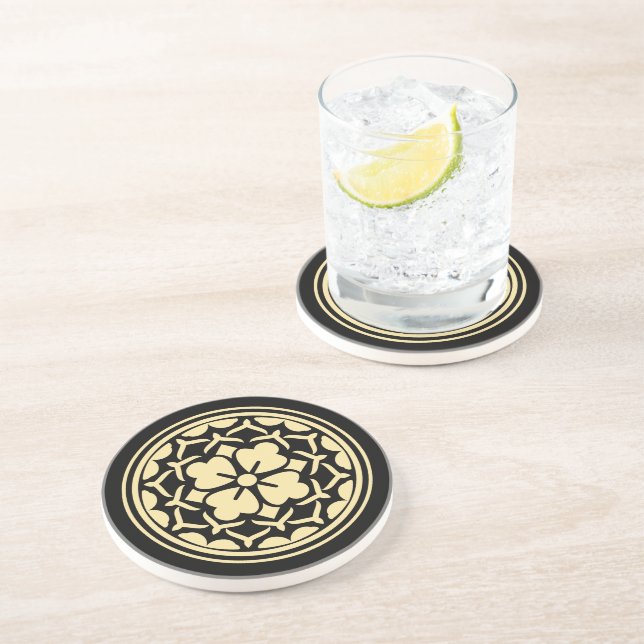 Japanese Clover Crest, Kamon Coaster (Side)