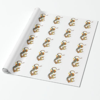 JAPANESE COLORED DRAGON WRAPPING PAPER