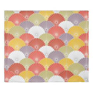 Japanese Colorful Flower Wave vintage Seamless Pat Duvet Cover