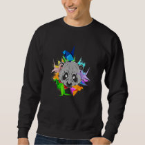 Japanese Colorful Folding Paper Crane Panda Bear O Sweatshirt