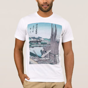 Japanese Construction Woodwork Ukiyo-e by Hokusai T-Shirt
