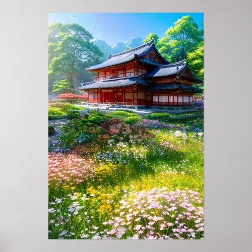 Japanese Countryside Escape Poster