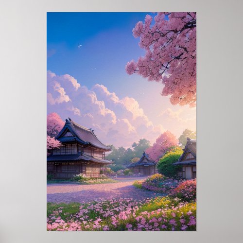 Japanese Countryside Haven Poster