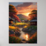 Japanese Countryside's Peaceful Glow Poster