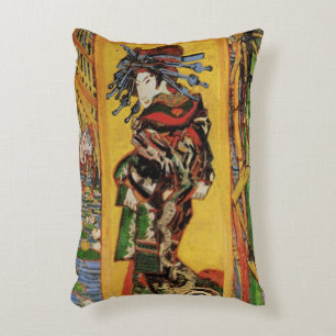 Japanese Courtesan Oiran by Vincent van Gogh Accent Pillow