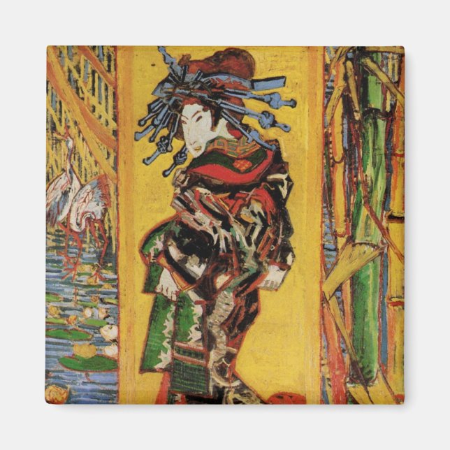 Japanese Courtesan Oiran by Vincent van Gogh Magnet (Front)