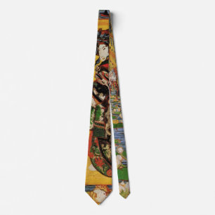 Japanese Courtesan Oiran by Vincent van Gogh Neck Tie