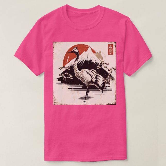 Japanese Crane6 T-Shirt (Design Front)