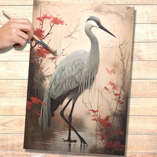 Japanese Crane 1 Decoupage Paper (Creator Uploaded)