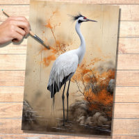 Japanese Crane 3 Decoupage Paper