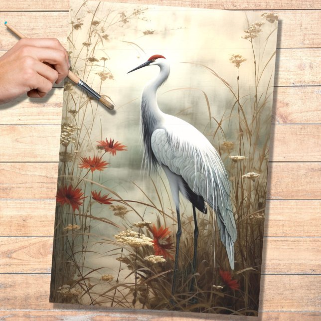 Japanese Crane 4 Decoupage Paper (Creator Uploaded)