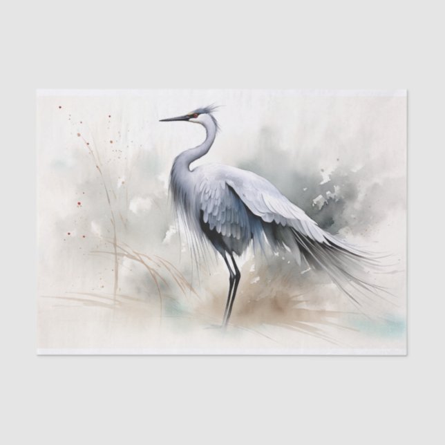 Japanese Crane 5 Decoupage Paper (Front)